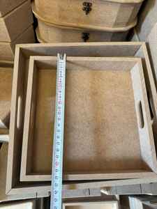 ถาดไม้ธรรมชาติพร้อมที่จับถาดไม้แฮนด์เมดแบบชนบทถาดสำหรับตกแต่งบ้าน - Product Image 3