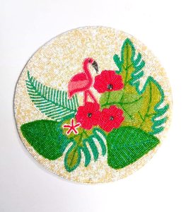 Posavasos con cuentas redondeadas con tema de naranja y sandía, posavasos de mesa con cuentas de vidrio de lujo - Product Image 6