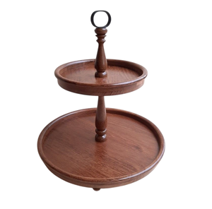 Nuevo Soporte para Pastel de Madera de 2 Niveles para Fiesta de Cumpleaños, Soporte Decorativo para Pastel con Acabado Natural, Soporte de Exhibición de Lujo - Product Image 1