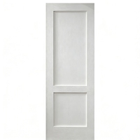 Porte intérieure moderne pré-montée, étanche, style Shaker, apprêt blanc, 3 panneaux, en bois massif, pour chambre, salle de bain, salon