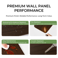 Panneaux muraux solides en bambou PVC SPC de 8mm d'épaisseur, respectueux de l'environnement, installation facile à l'intérieur, placage de bois artificiel en chêne pour mur de télévision en Faux bois