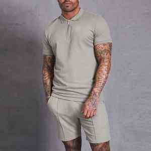 Conjunto informal de verano de alta calidad para hombre, camisetas Polo de manga corta de punto de algodón transpirable, estampado personalizado - Product Image 1