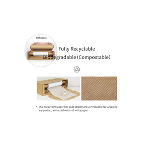 Rouleau de distributeur de papier d'emballage en nid d'abeille biodégradable recyclable mouche écologique nouveau carton Protection rembourrage emballage bois - Product Image 5