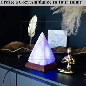 Lámpara de Sal Piramidal del Himalaya Tallada a Mano, de Alta Calidad, 100% Sal Pura, Tacto Real, Decoración para el Hogar, Hecha en Pakistán - Product Image 5