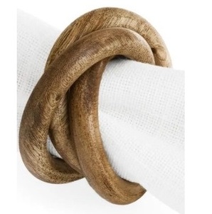 Servilleteros de madera ecológicos hechos a mano con acabado rústico elegante para accesorios de mesa de comedor decoración de banquetes para el hogar - Product Image 1