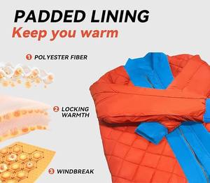 2025 Top Hommes Professionnel Sports D'hiver Bomber Veste Laine Tissu Col Montant À Capuche Puffer En Gros À Bas Prix - Product Image 2