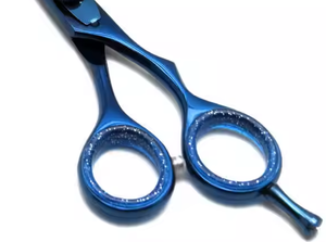 Ciseaux professionnels de salon tranchants de rasoir de 6.0 pouces ciseaux de coiffure de barbier enduits de plasma bleu d'acier inoxydable - Product Image 3