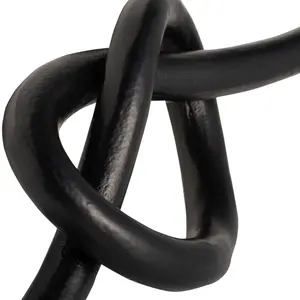 Escultura de nudo decorativo de Metal negro, adorno de mesa minimalista moderno, escultura pulida moderna, Arte Abstracto contemporáneo - Product Image 3