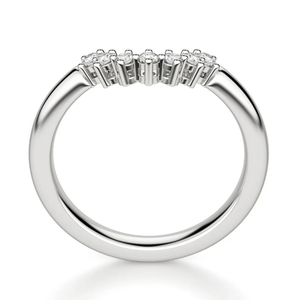 Bague Moissanite incurvée à coupe ronde pour femme en argent sterling nouveau design pour cadeau de fiançailles d'anniversaire de mariage - Product Image 3