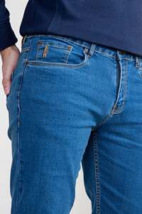 Jeans en denim grande taille empilés pantalons à coudre High Street plusieurs poches jeans en denim à bord brut pantalons pour hommes lavés - Product Image 6