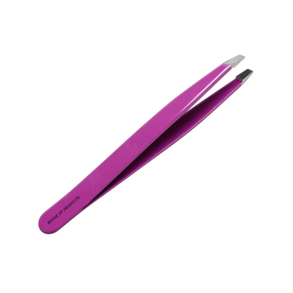 Eyebrow Tweezers custom logo slanted pointed tip eyebrow tweezers