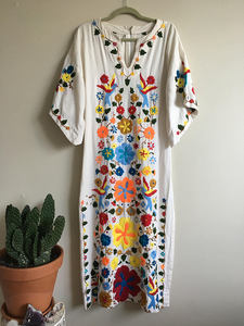 ชุดเดรสยาวเม็กซิกันสำหรับผู้หญิง,ชุดเดรสยูเครนขนาดใหญ่พิเศษคอวีงานปักลายสำหรับฤดูหนาว - Product Image 2