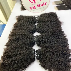 Paquets birmans bouclés Style naturel noir 100% vietnamien longueur de cheveux humains 6 pouces-40 pouces peut teindre toutes les couleurs