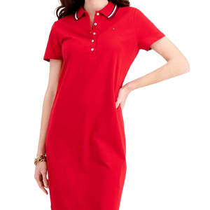 Abito Polo Midi Rosso da Donna Tommy Hilfiger in Viscosa Traspirante, Vita Naturale, Design Plus-Size, Taglia Unica, per Tempo Libero e Feste - Product Image 2
