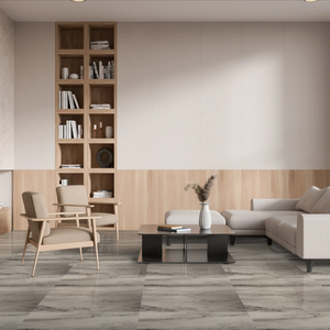 Azulejos de suelo de porcelana esmaltada pulida 600x600mm Crist Grey brillante lujo sala de estar cocina baño azulejo - Product Image 4