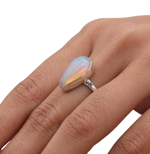 925 plata esterlina hecha a mano piedra preciosa natural ópalo Spinner anillo joyería 925 sello diseñador mejor calidad joyería de plata esterlina - Product Image 1