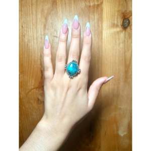 Navajo-<b>Crafted</b> Red Skin Turquoise & Sterling Silver Ring Size 7-Cultural Collectible Jewelry - Product Image 5