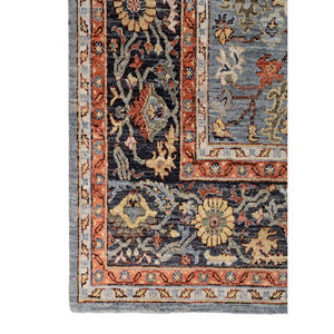 Alfombra Afgana de Lana Anudada a Mano con Diseño Floral Azul Someplace in Time Enm-8017 para Uso Doméstico - Jaipur Rugs EU - Product Image 4