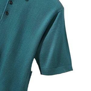 Jersey informal de verano para hombre de negocios 100% algodón para suéter de cuello POLO manga corta Camiseta de punto transpirable Top suelto sólido - Product Image 6