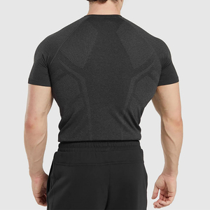 Camiseta de entrenamiento de gimnasio de manga corta de compresión superior para corredores atléticos de calidad superior para hombres - Product Image 6