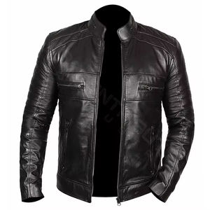 Chaqueta de Cuero Vacuno Suave y Transpirable de Alta Calidad Personalizada para Hombre, Ropa Exterior Informal de Moda, Venta al Por Mayor OEM - Product Image 1