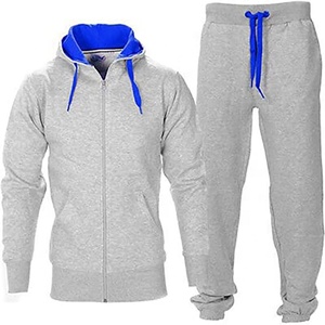 Chándal de dos piezas sólido de talla grande para hombre de alta calidad Logo personalizable 100% algodón cómodo entrenamiento Fitness moda invierno - Product Image 1