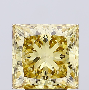 Diamant de laboratoire IGI certifié 3,00-4,50 carats, taille princesse, couleur marron-jaune intense fantaisie, clarté VS1, pour la fabrication de bijoux - Product Image 5