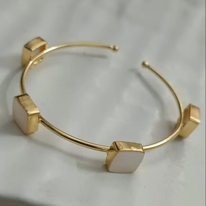 Brazalete Ajustable de Latón Chapado en Oro y Plata, Brazalete Personalizado a Prueba de Sudor, Joyería de Moda Al por Mayor - Product Image 3