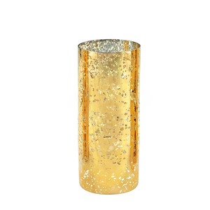 HST0510GS - Campana de vidrio con puntos dorados para velas tipo huracán [sin base] - 5 x 10 - Product Image 1