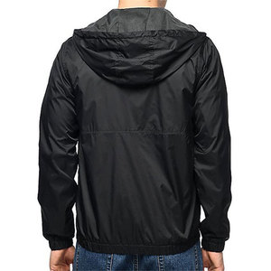 Blouson Bomber Homme Noir à Capuche Coupe-Vent Imperméable en Toile Imprimé Léopard Uni Décontracté avec Fermeture Éclair Avant en Polyester pour l'Automne - Product Image 6
