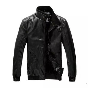 Chaqueta de Motocicleta de Cuero Sintético y Cuero Genuino Negra para Hombre y Mujer, Chaqueta de Cuero Elegante para Hombre - Product Image 6