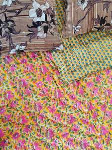 Couvre-lit réversible en coton imprimé floral de Jaipur, style indien - Product Image 4