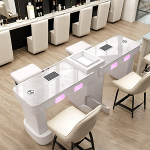 Bộ bàn làm móng phong cách tối giản cao cấp, sang trọng, có ngăn kéo lớn, kèm ghế làm móng - Product Image 5