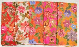 Tissu de broderie imprimé de position de crêpe de chinnon pur faire pour déguiser le matériel de lehenga - Product Image 3