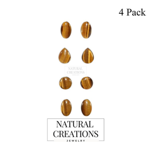 ต่างหูแบบห่วงล็อกทรงลูกแพร์ทรงกลมสีเงิน925ทรงรีทรงผีเสื้อทรงลูกแพร์สไตล์คลาสสิกกรอบการตั้งค่า4คู่ - Product Image 4