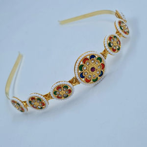 Premium Rajputi Hair Band Bijoux ethniques pour femmes Idéal pour les occasions de mariée, de mariage, de fête et de festival Vente en gros de haute qualité - Product Image 1
