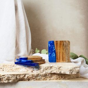 Posavasos de madera de buena calidad con junta de resina de madera más vendida, artículo de vajilla, posavasos de madera de espacio de lujo Vintage de Navidad - Product Image 5