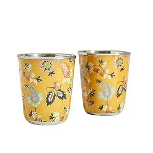 Ensemble de verre en cuivre rustique à sublimation, fait à la main, idéal pour les cocktails, les jus et l'eau par LUXURY CRAFTS - Product Image 2