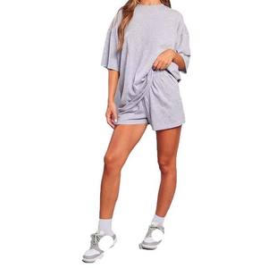 2025 Yoga tenue femmes deux pièces ensembles fabriqués au Pakistan vêtements Stock T-Shirts mode vêtements Shorts grande taille hauts coton ensembles - Product Image 1