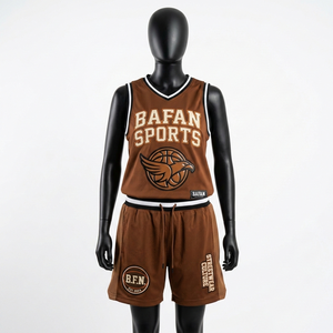 Women Mesh Short Set Premium Polyester Mesh Breathable <b>Peach</b> Color Side Panel Custom Heat Transfer Logo Women's Sets - Product Image 5