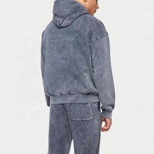 ชุดวอร์มซักด้วยกรดของผู้ชายชุดเสื้อฮู้ดขนแกะขนาดพลัสไซส์ - Product Image 2