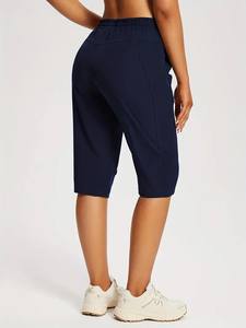 Women's Lightweight Quick-Dry High Quality <b>Cargo</b> <b>Shorts</b> with Elastic Waist & Multiple Pockets - Below The Knee Outdoor <b>Shorts</b> - Product Image 2