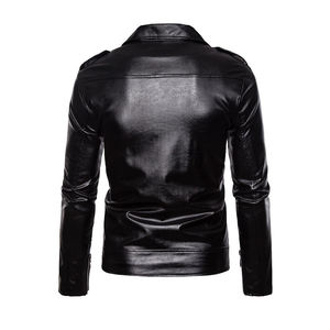 Chaqueta de Cuero Vacuno Negro de Alta Calidad para Hombre 2024, Chaqueta de Motociclista Personalizada con Cuello Alto, Ligera para Invierno, con Bolsillos, Genuina y Resistente al Viento - Product Image 6