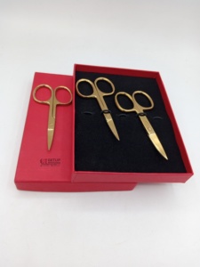 New Arrival Professional Gold Plasma <b>Mini</b> Eyebrows Scissor Sharp Straight Blade Stainless Steel Your Own Custom Logo Color - Product Image 5
