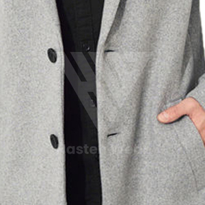 100% cachemire laine matériel fait longs manteaux personnaliser Logo broderie bouton fermeture coupe ample Trench pardessus pour homme - Product Image 6