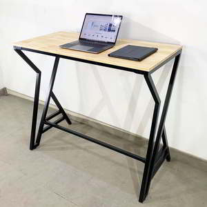 SIBA Assembly-Required STD68026 <b>Computer</b> <b>Desk</b> 120x60x105cm Rubberwood with Iron Legs Standing <b>Desk</b> - Product Image 2