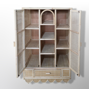 Armoire en rotin pour enfants mignonne pour la décoration de la chambre d'enfant Unité de rangement bohème faite à la main pour les jouets et les vêtements - Product Image 2