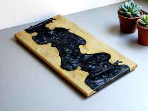 Vaisselle décorative rectangulaire en bois massif véritable naturel, plateau de service à fruits, plateau de service à café, plateau de service à café - Product Image 4