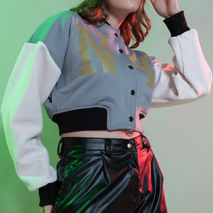 Vestes d'hiver décontractées pour femmes Vestes en laine personnalisées Manches en cuir Vestes de baseball Letterman à vendre - Product Image 2