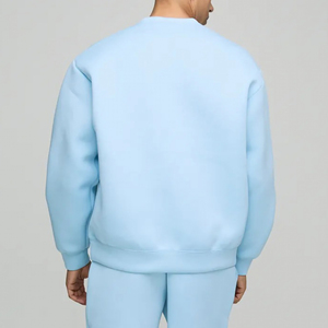 Sudaderas con capucha y sudadera de hombre transpirables con hombros caídos de gran tamaño de color sólido de 100% algodón con logotipo serigrafiado personalizado de alta calidad - Product Image 3